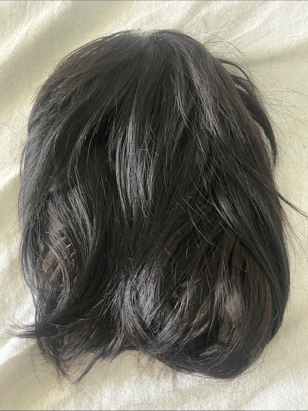 100% Real human hair Short Layered half wig  Stylish Natural black